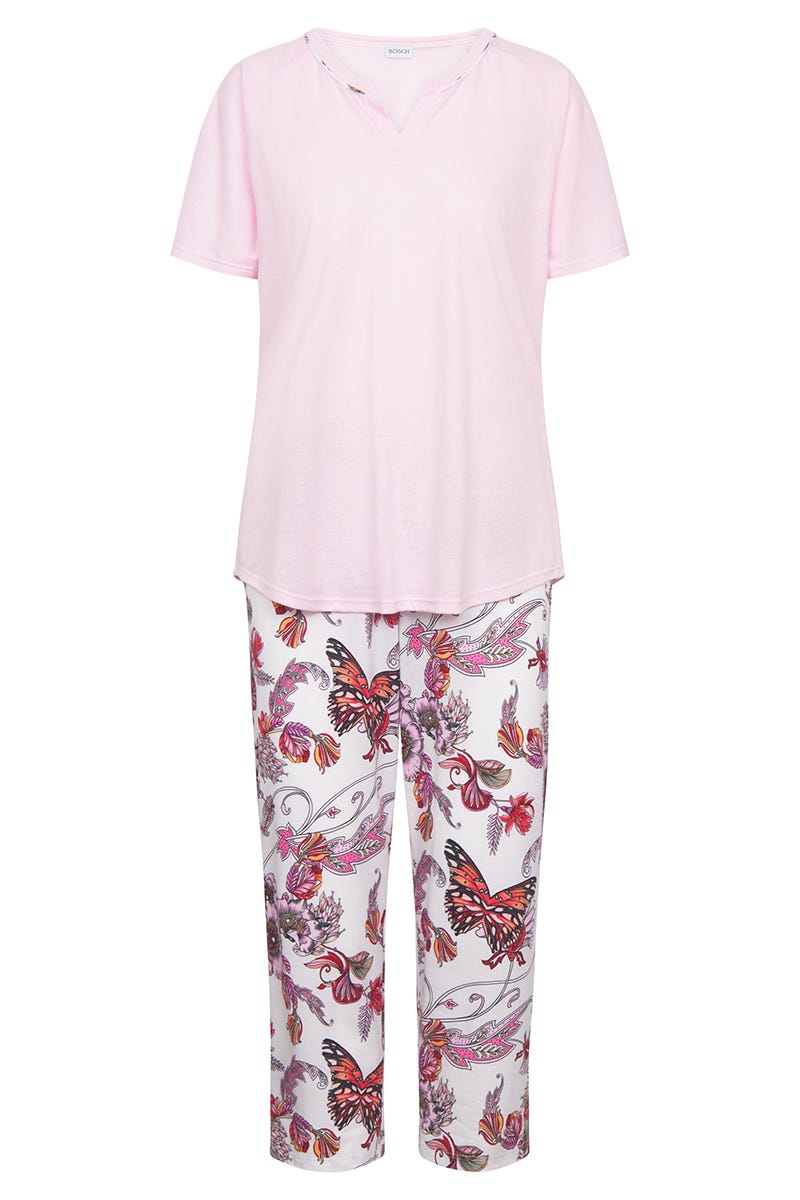 Hollowbild von Pyjama mit Schmetterlings-Druck Baumwolle/Modal