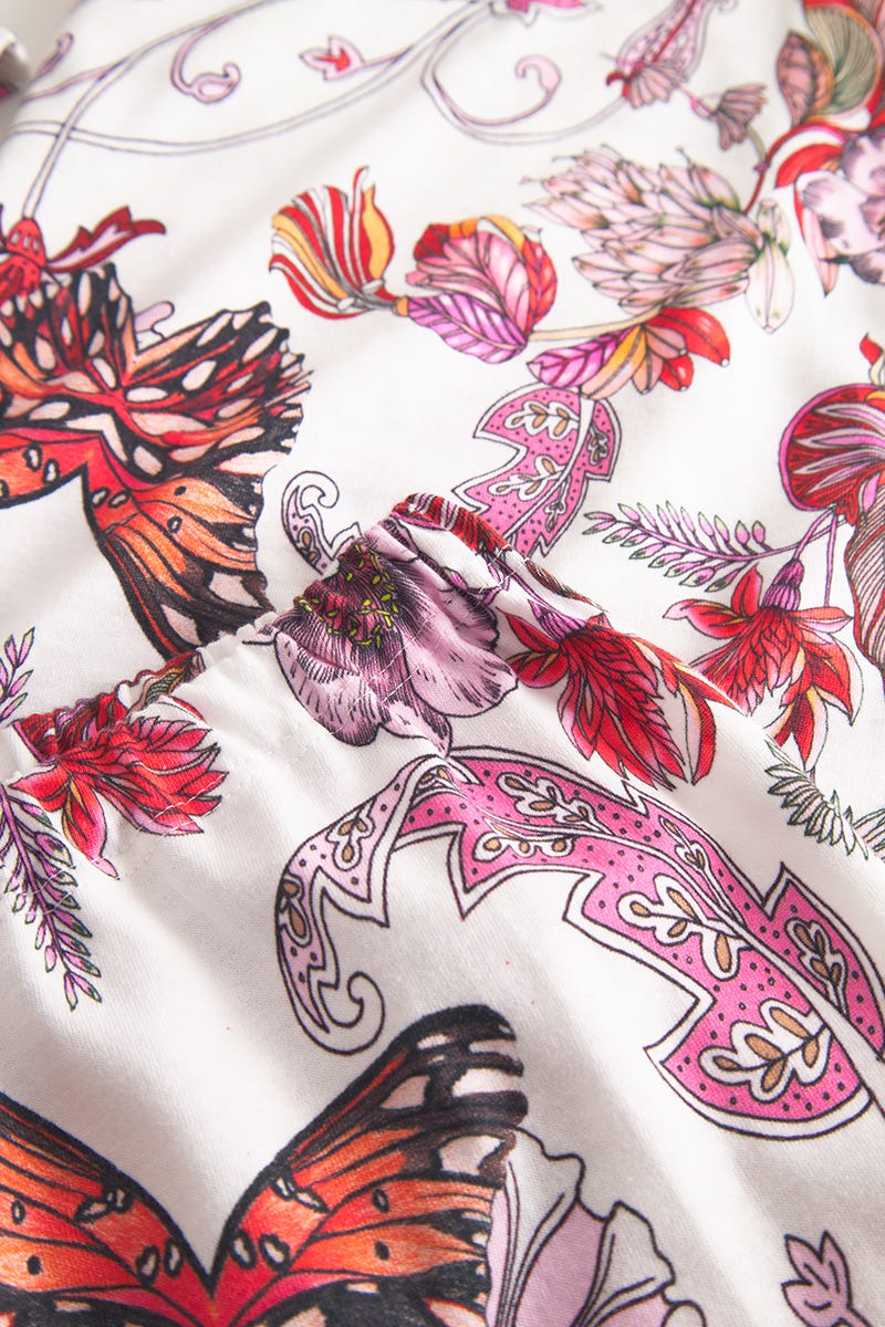 Detailbild 3 von Pyjama mit Schmetterlings-Druck Baumwolle/Modal
