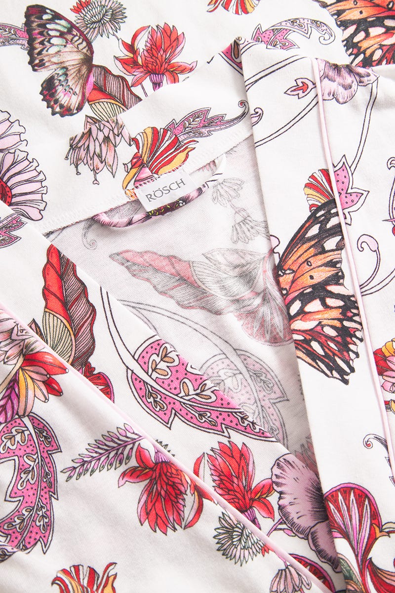 Detailbild 1 von Morgenmantel im Schmetterlings-Druck 100% Baumwolle