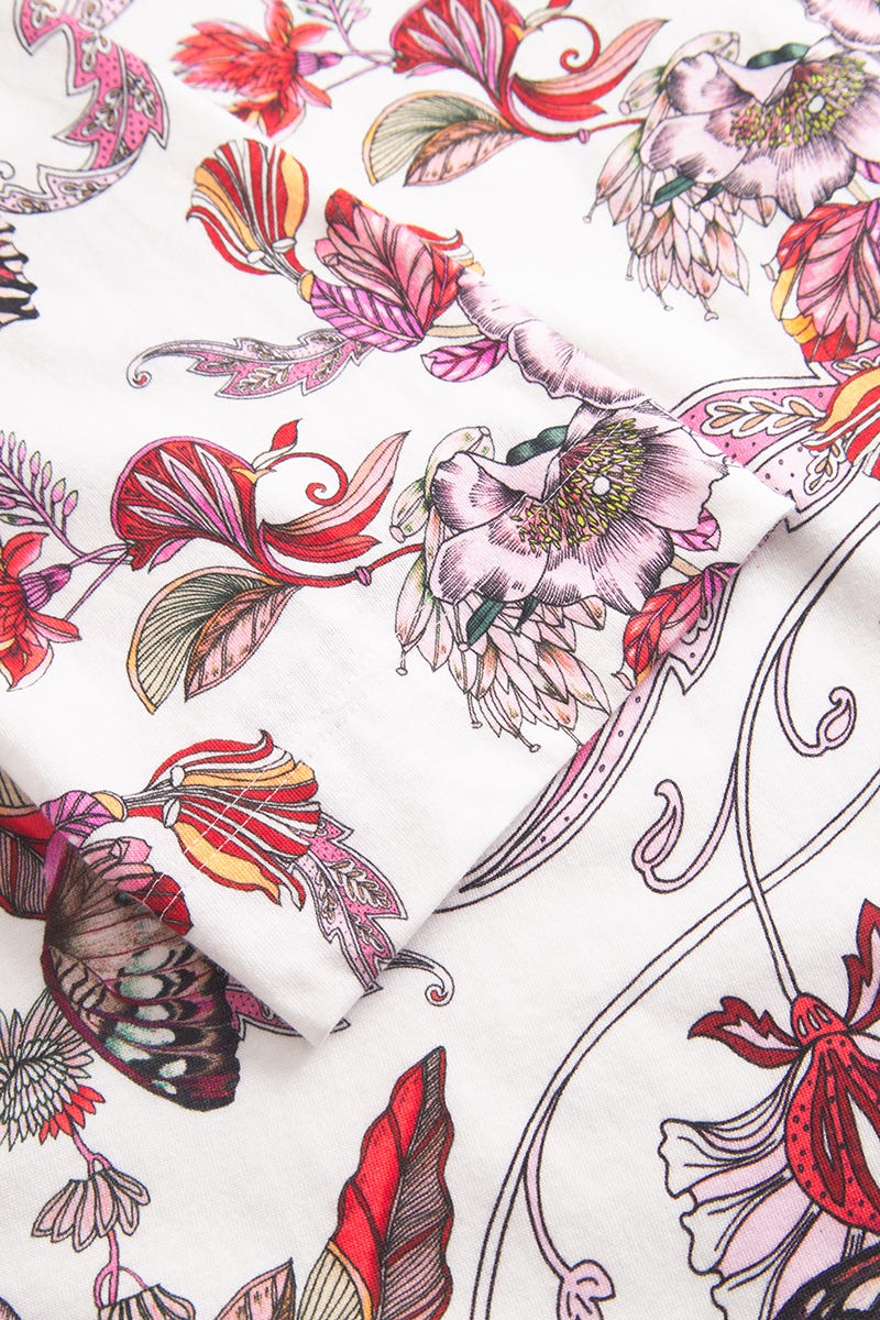 Detailbild 2 von Morgenmantel im Schmetterlings-Druck 100% Baumwolle