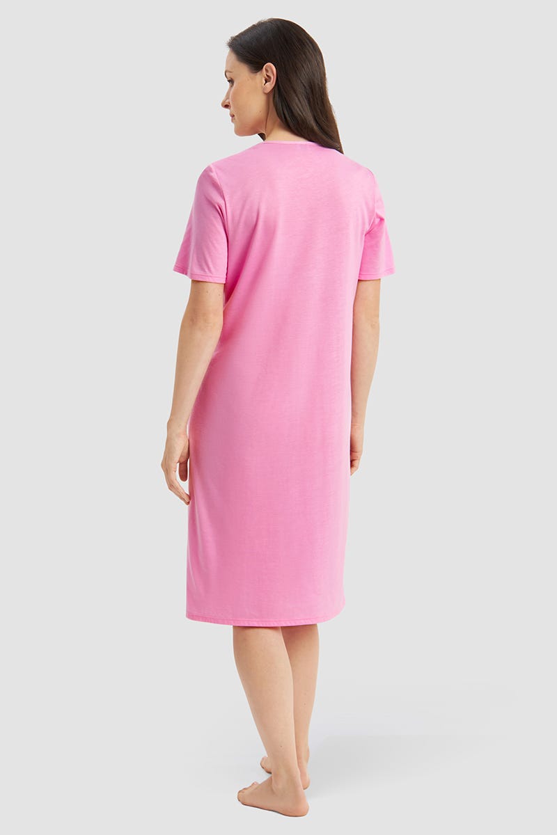 Rückansicht von Nachthemd mit Spitzen-Details Baumwolle/Modal