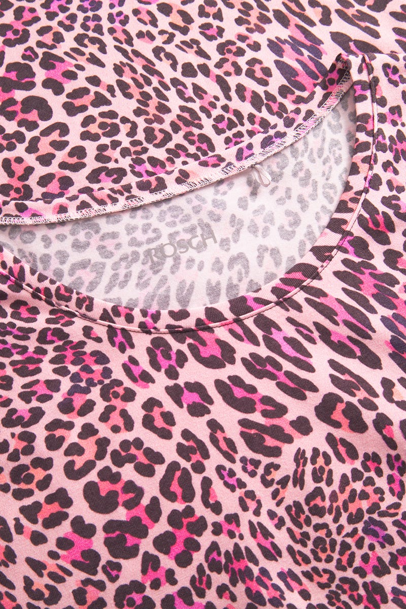 Detailbild 1 von Nachthemd Kurzarm im rosa Leo-Druck Baumwolle/Elasthan