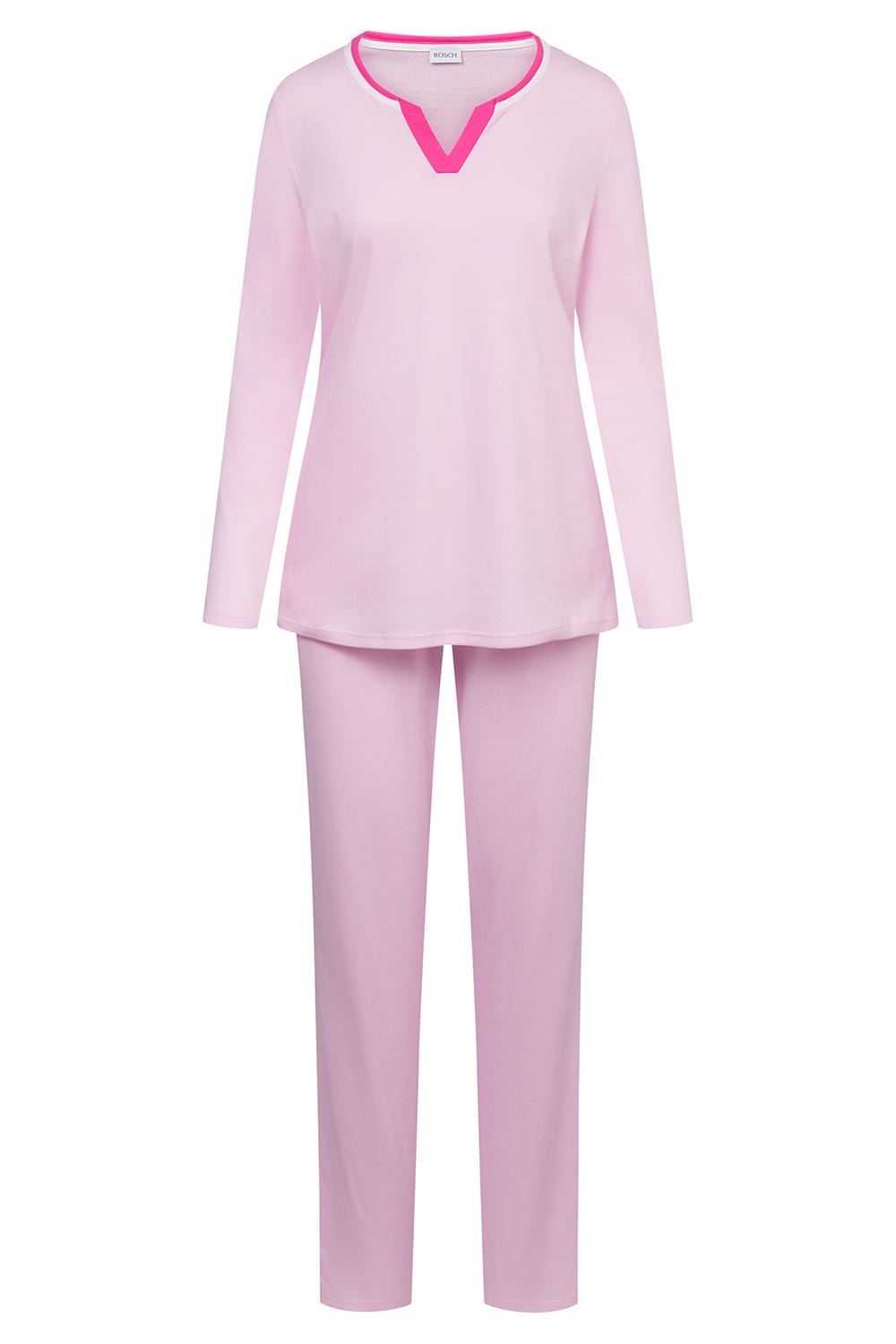 Hollowbild von Pyjama mit lässigen Seitenstreifen weich angeraut 100% Baumwolle