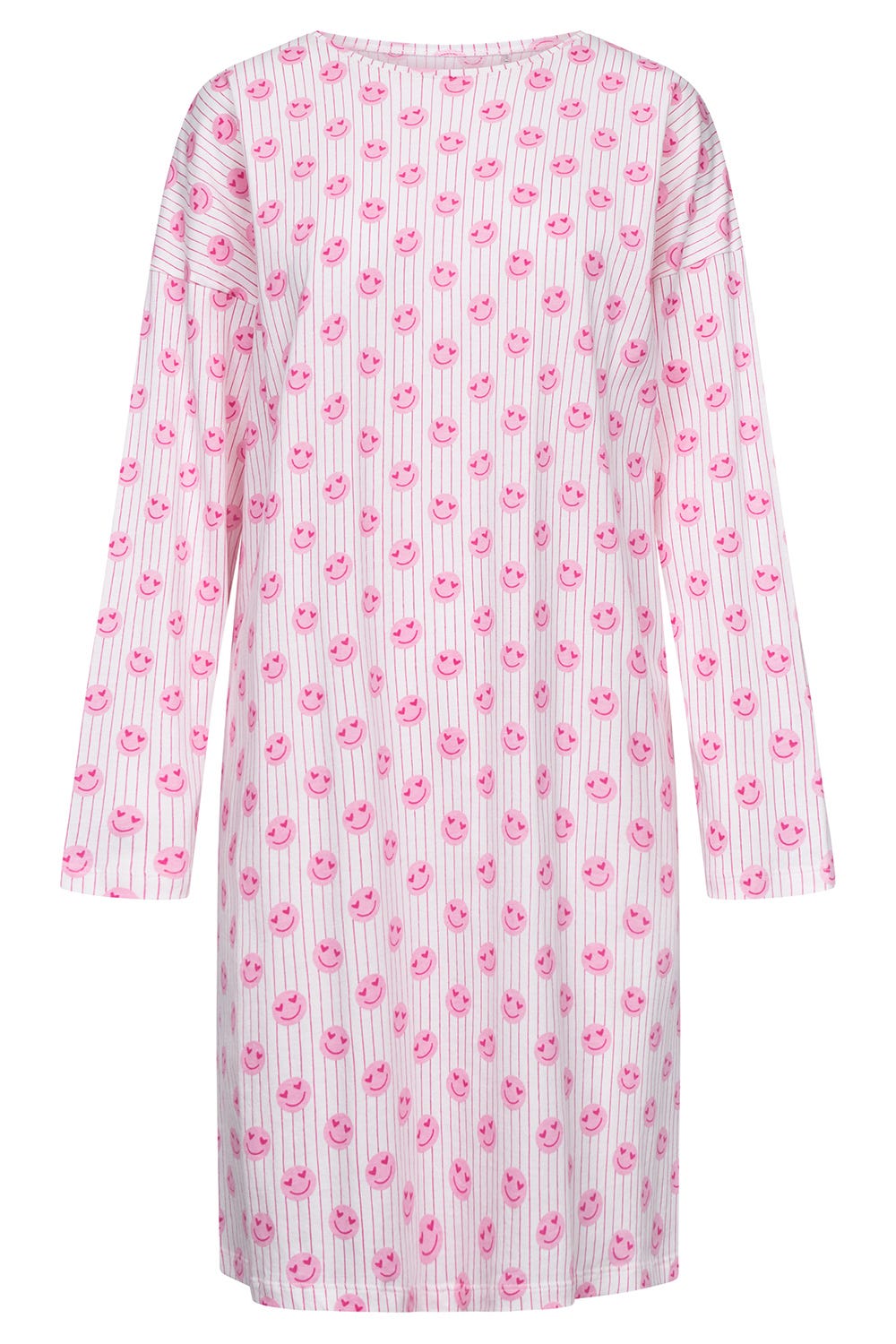 Hollowbild von Nachthemd im Smiley-Druck 100% Baumwolle