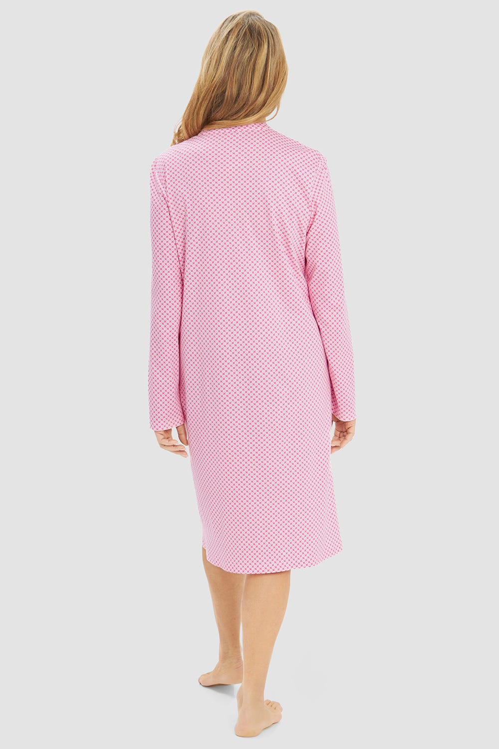 Rückansicht von Nachthemd im minimalistischen Grafikdruck 100% Baumwolle