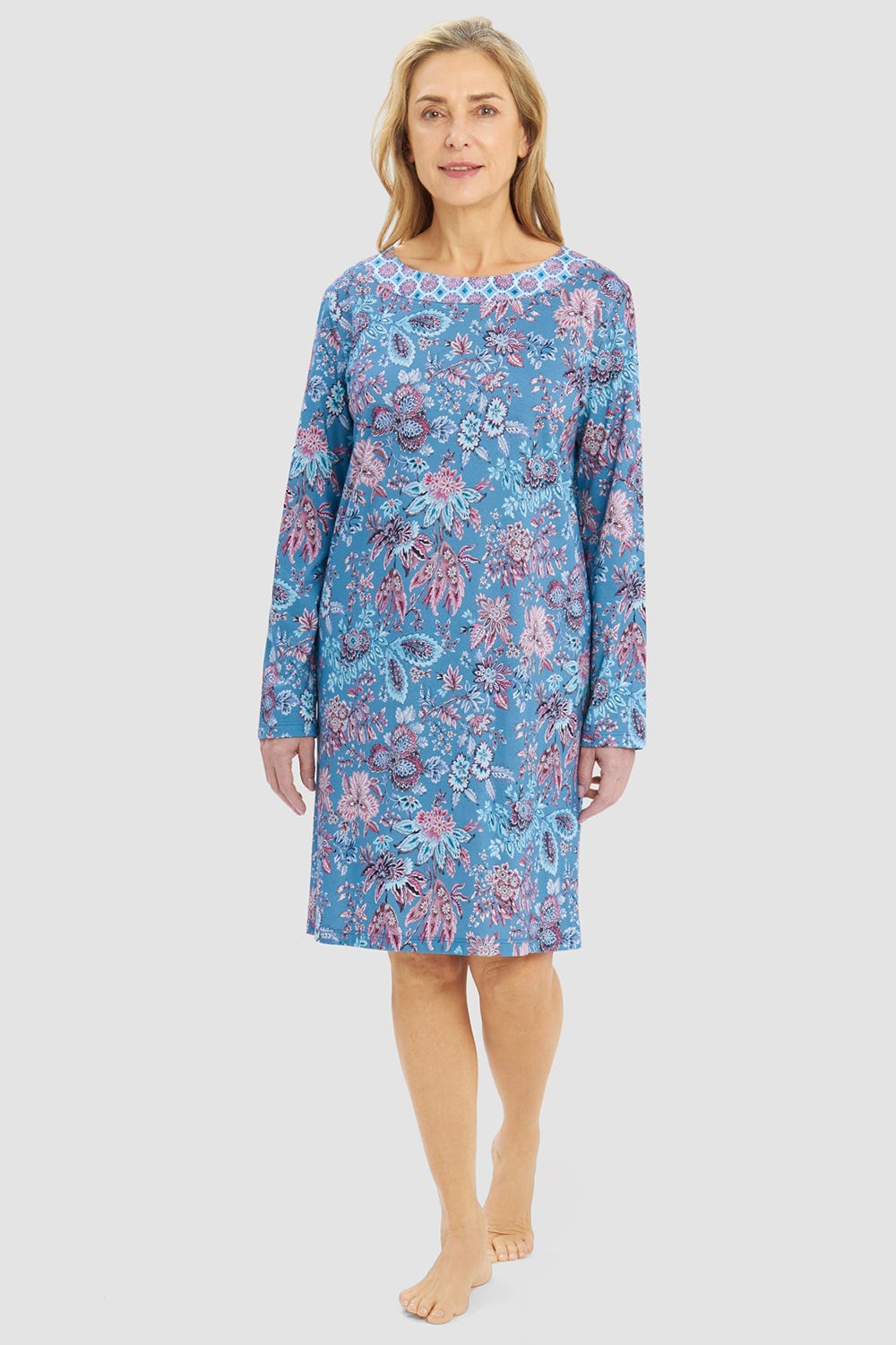 Frontalbild von Nachthemd im Ornamental-Druck Baumwolle/Modal