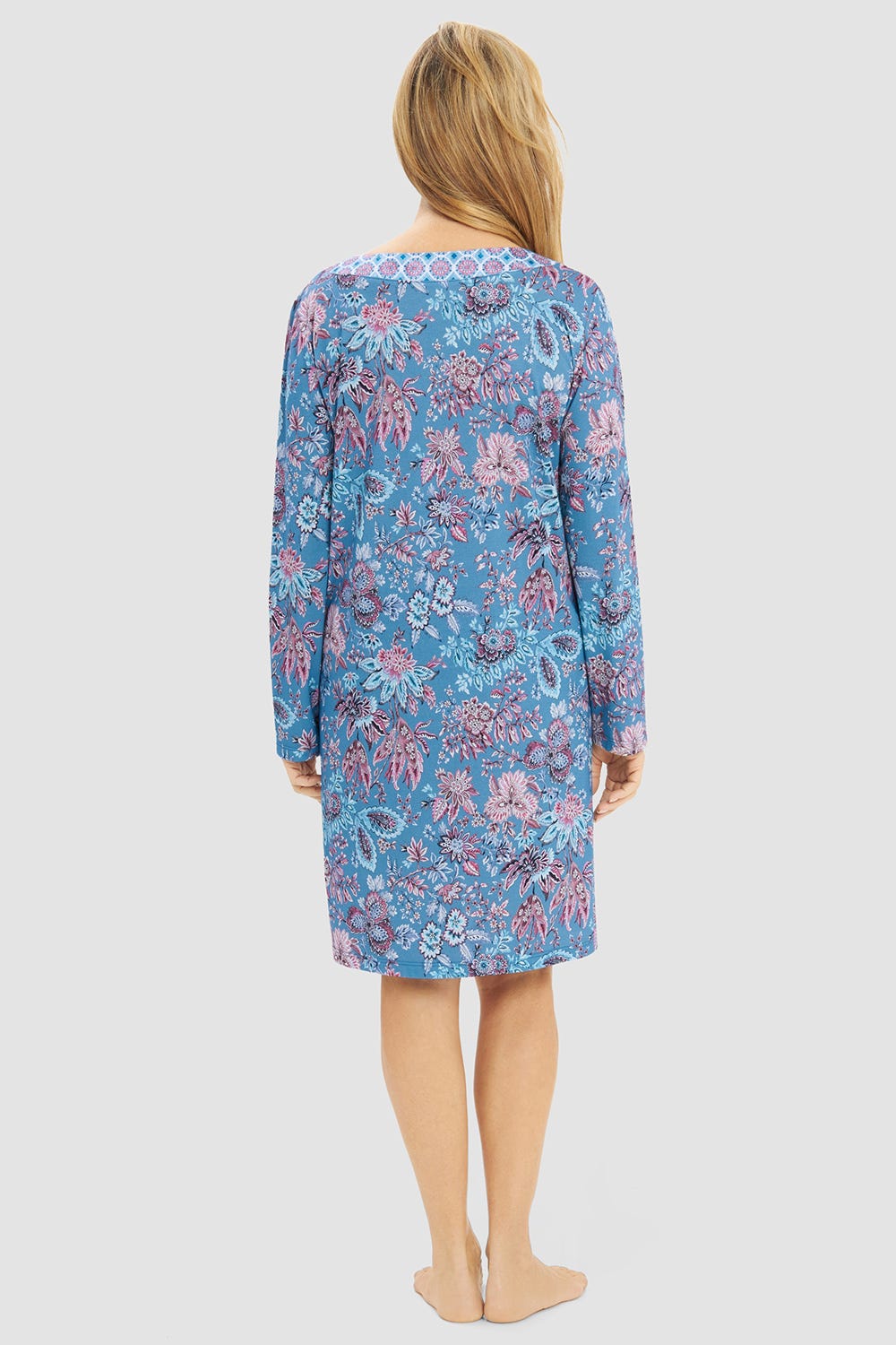 Rückansicht von Nachthemd im Ornamental-Druck Baumwolle/Modal