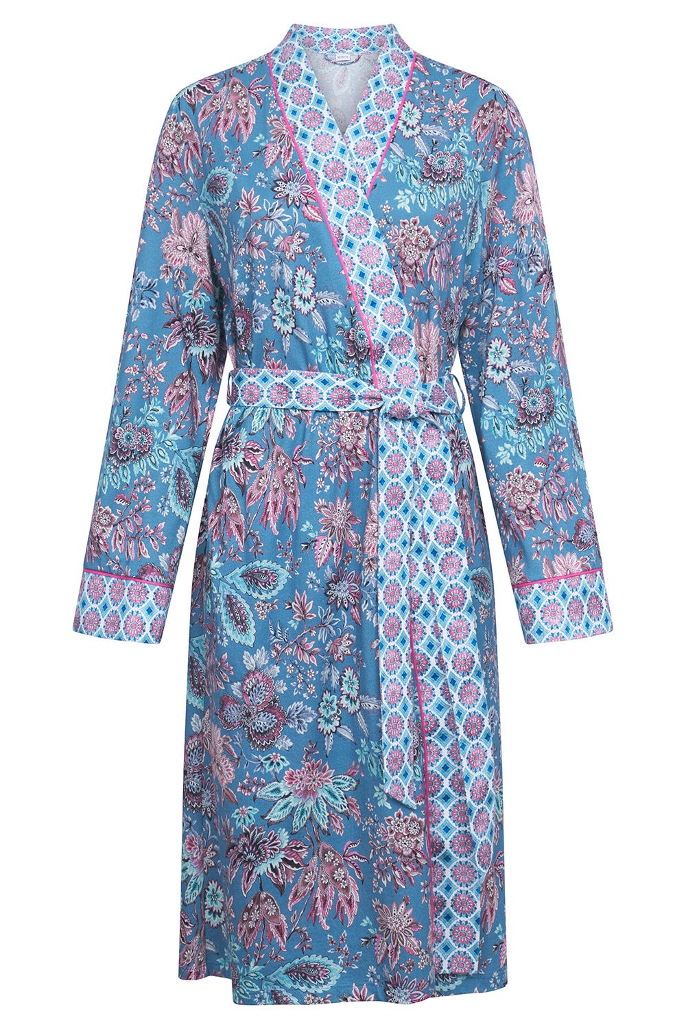 Hollowbild von Morgenmantel im Ornamental-Druck Baumwolle/Modal