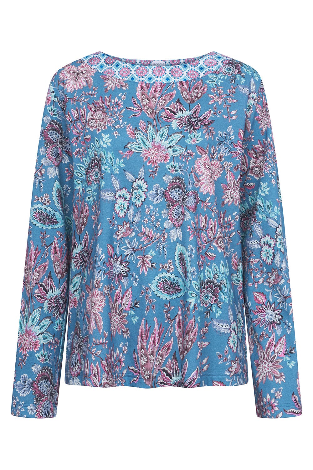 Hollowbild von Pyjamashirt im Ornamental-Druck Baumwolle/Modal