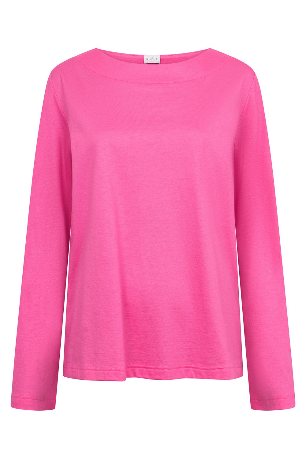 Hollowbild von Pyjamashirt in Uni Pink Baumwolle/Modal