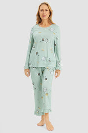 Frontalbild von Pyjama mit Alloverdruck Tee-Stunde Baumwolle/Modal