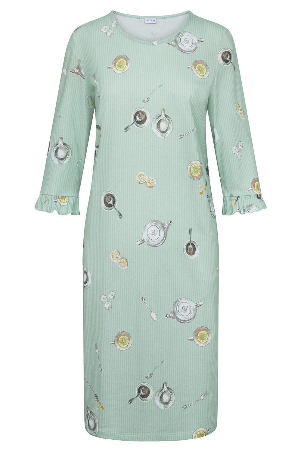 Hollowbild von Nachthemd mit Alloverdruck Tee-Stunde Baumwolle/Modal