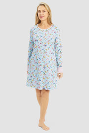 Frontalbild von Nachthemd im Macaron-Alloverdruck Baumwolle/Elasthan