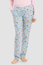 Frontalbild von Pyjamahose im Macaron-Alloverdruck Baumwolle/Elasthan