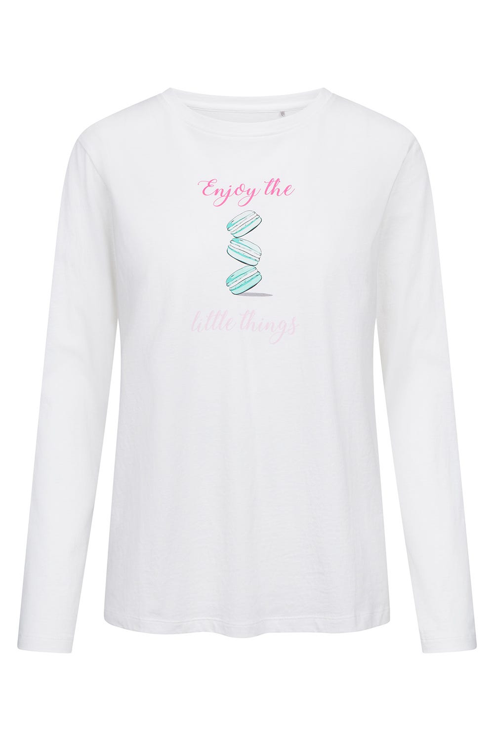 Hollowbild von Pyjamashirt mit Motivdruck Macarons 100% Baumwolle