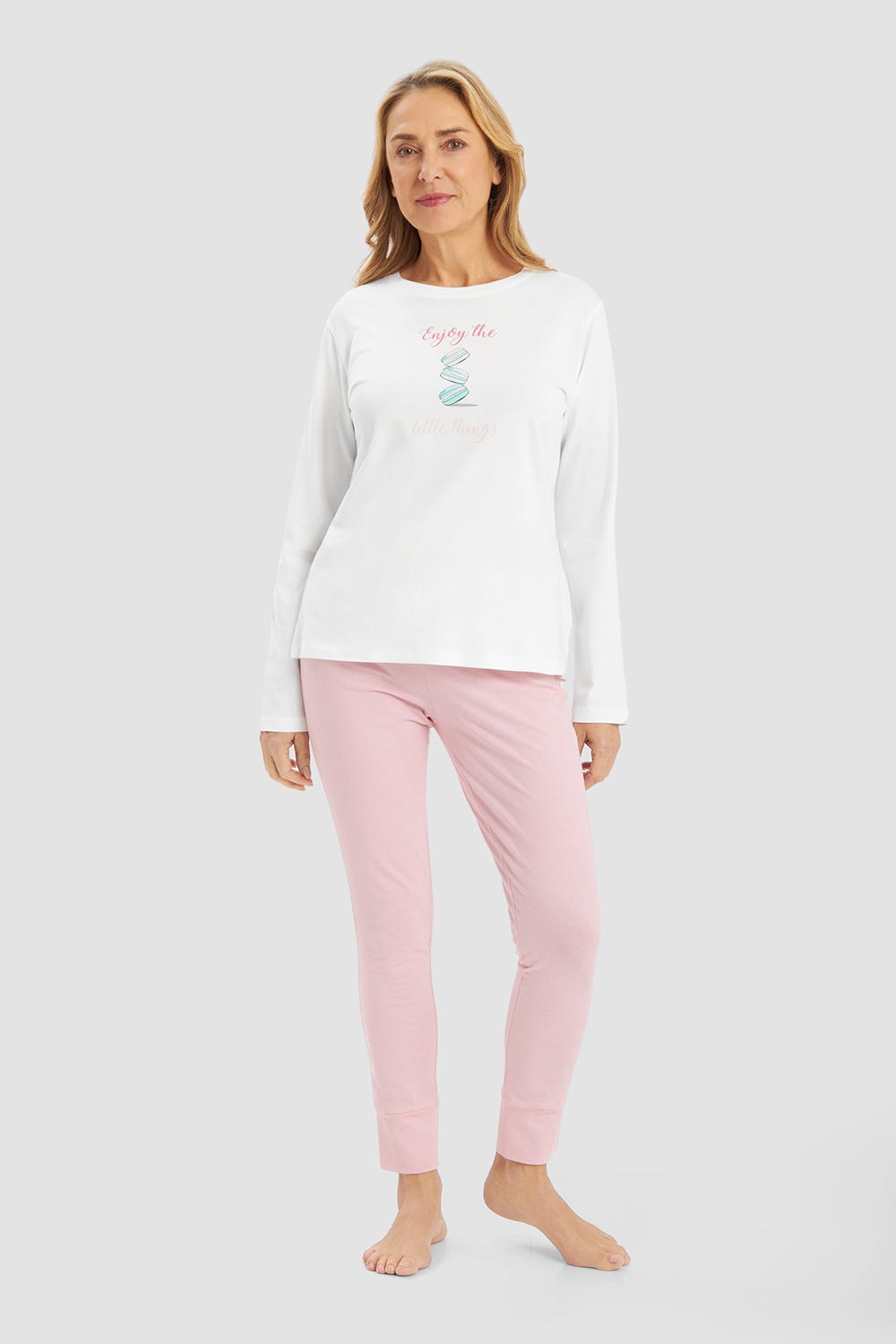 Detailbild 1 von Pyjamashirt mit Motivdruck Macarons 100% Baumwolle