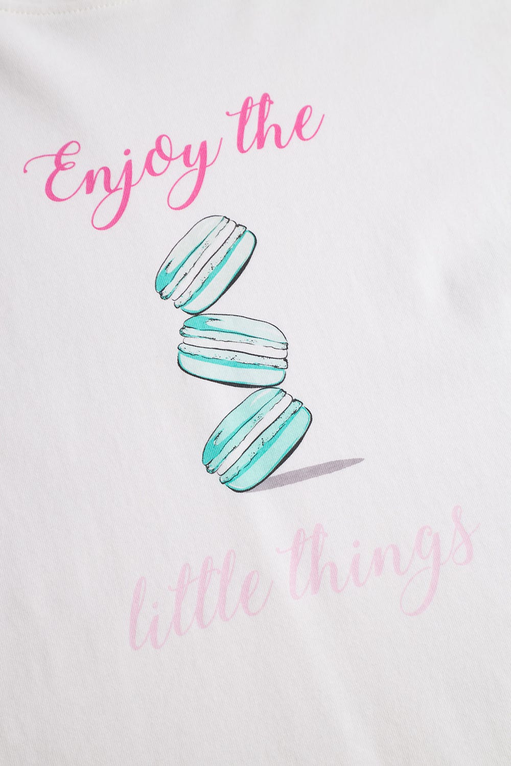 Detailbild 3 von Pyjamashirt mit Motivdruck Macarons 100% Baumwolle