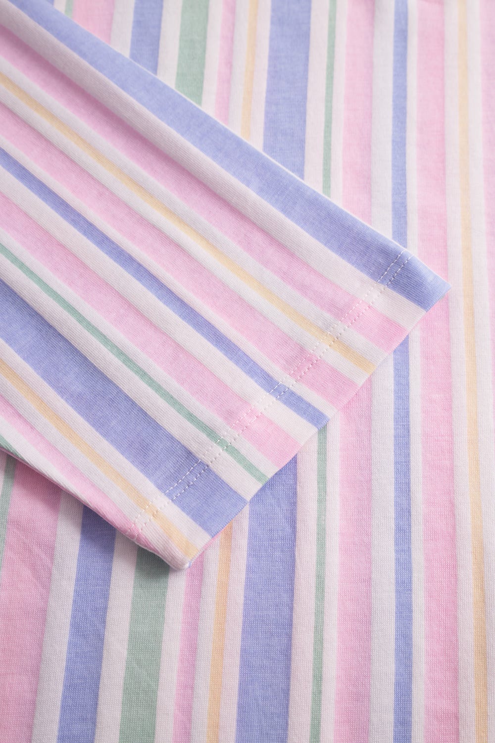 Detailbild 3 von Nachthemd mit pastelligem Streifendruck 100% Baumwolle