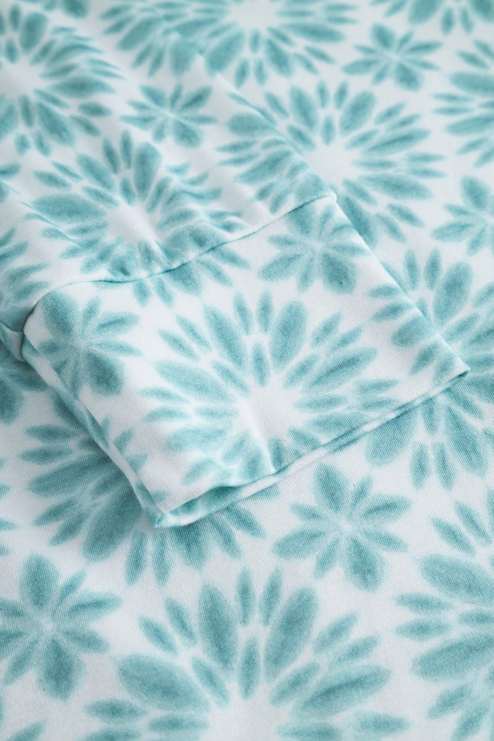 Detailbild 2 von Nachthemd im Grafikdruck Türkis Maxi-Länge 100% Baumwolle