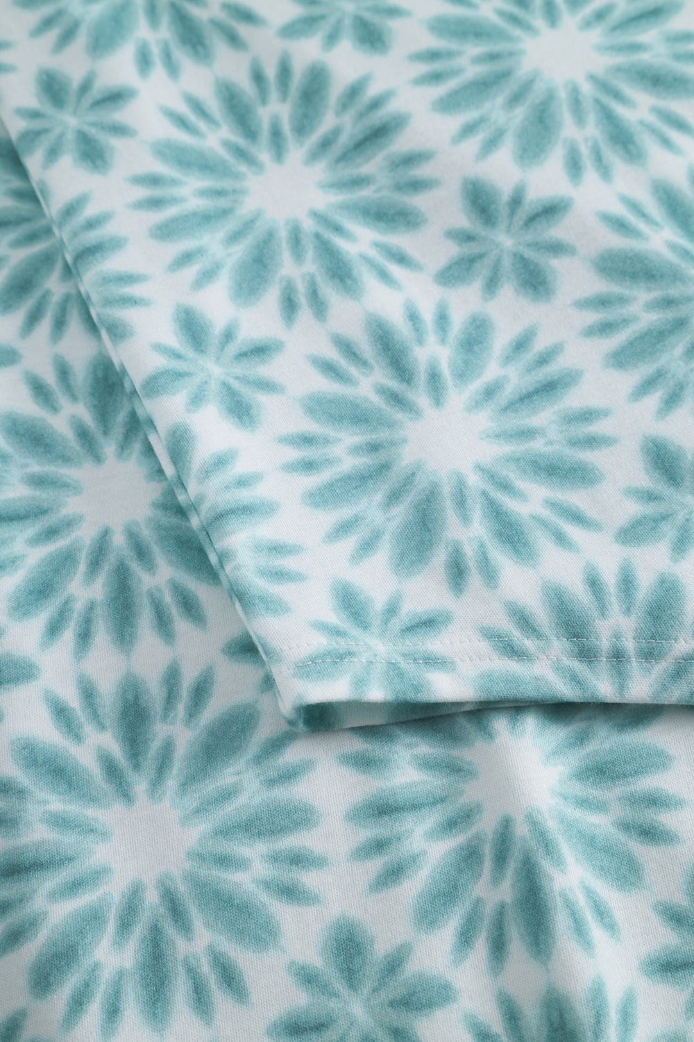 Detailbild 3 von Nachthemd im Grafikdruck Türkis Maxi-Länge 100% Baumwolle