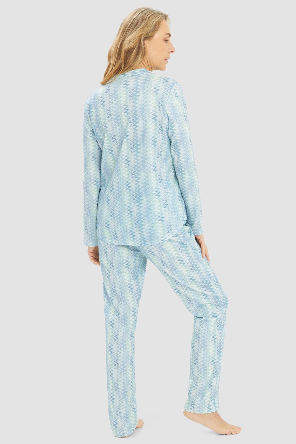 Rückansicht von Pyjama im Zackenmuster Baumwolle/Modal