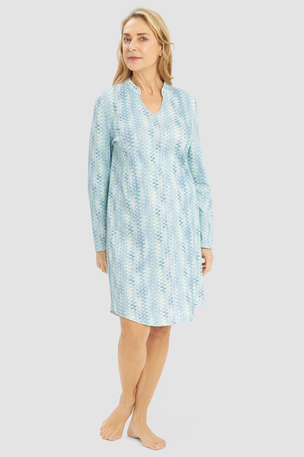 Frontalbild von Nachthemd im Zackenmuster Baumwolle/Modal