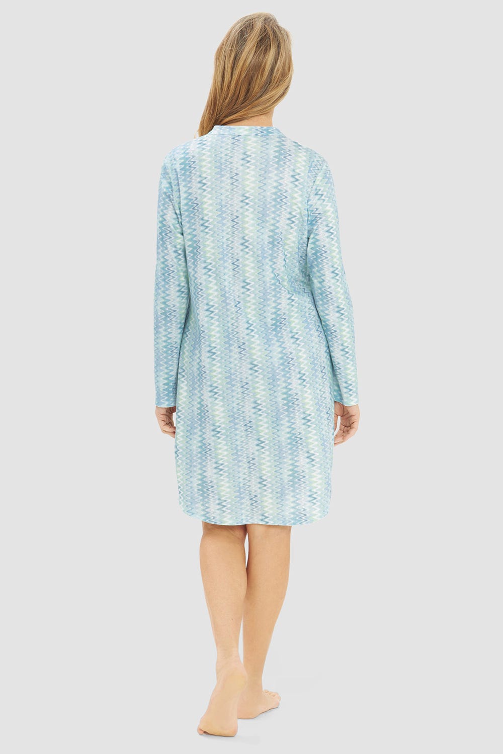 Rückansicht von Nachthemd im Zackenmuster Baumwolle/Modal