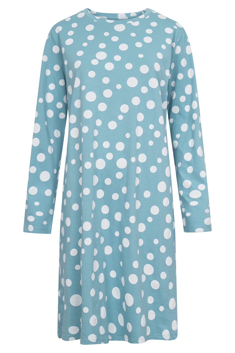 Hollowbild von Nachthemd im Tupfendruck Mintgrün 100% Baumwolle