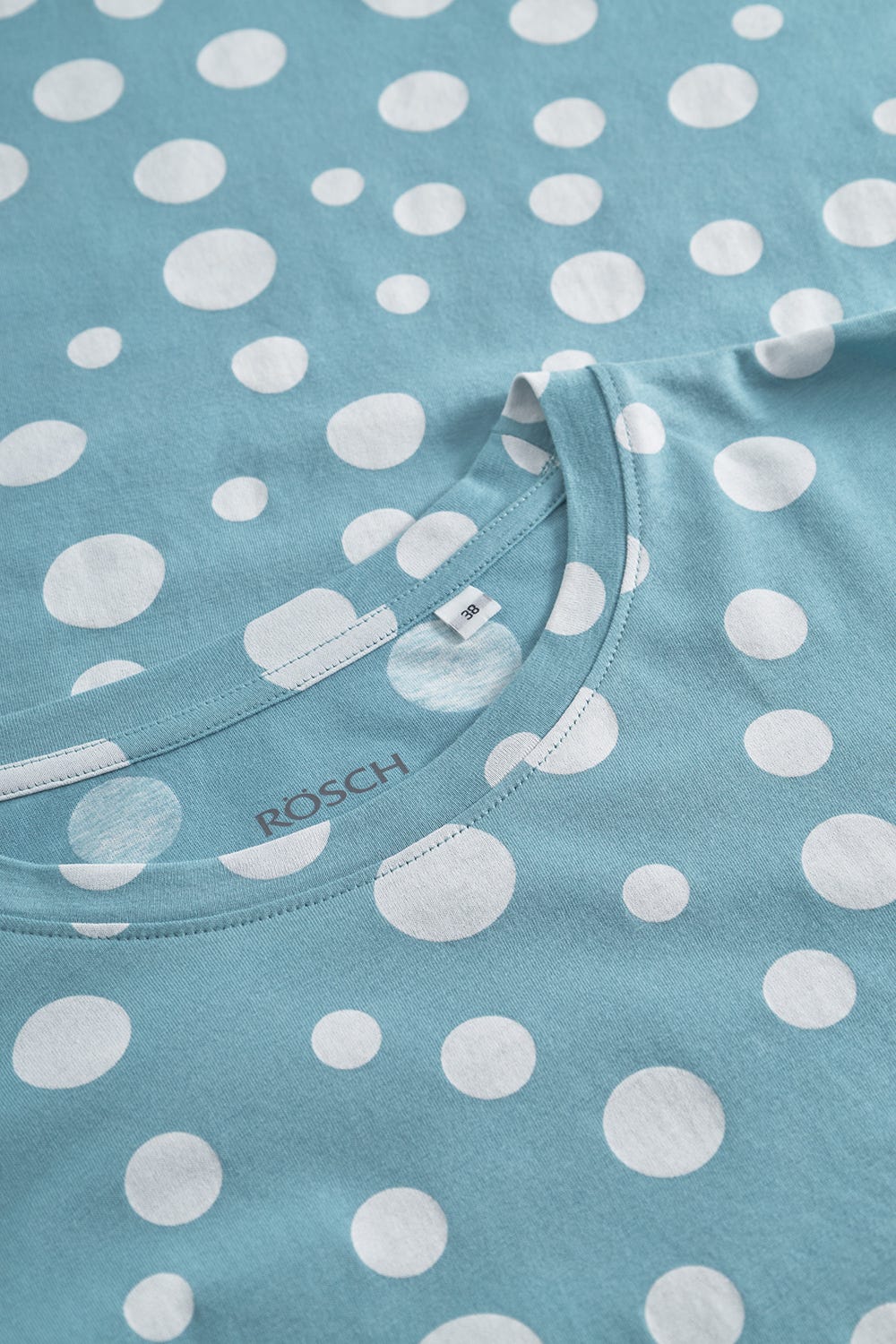 Detailbild 3 von Nachthemd im Tupfendruck Mintgrün 100% Baumwolle