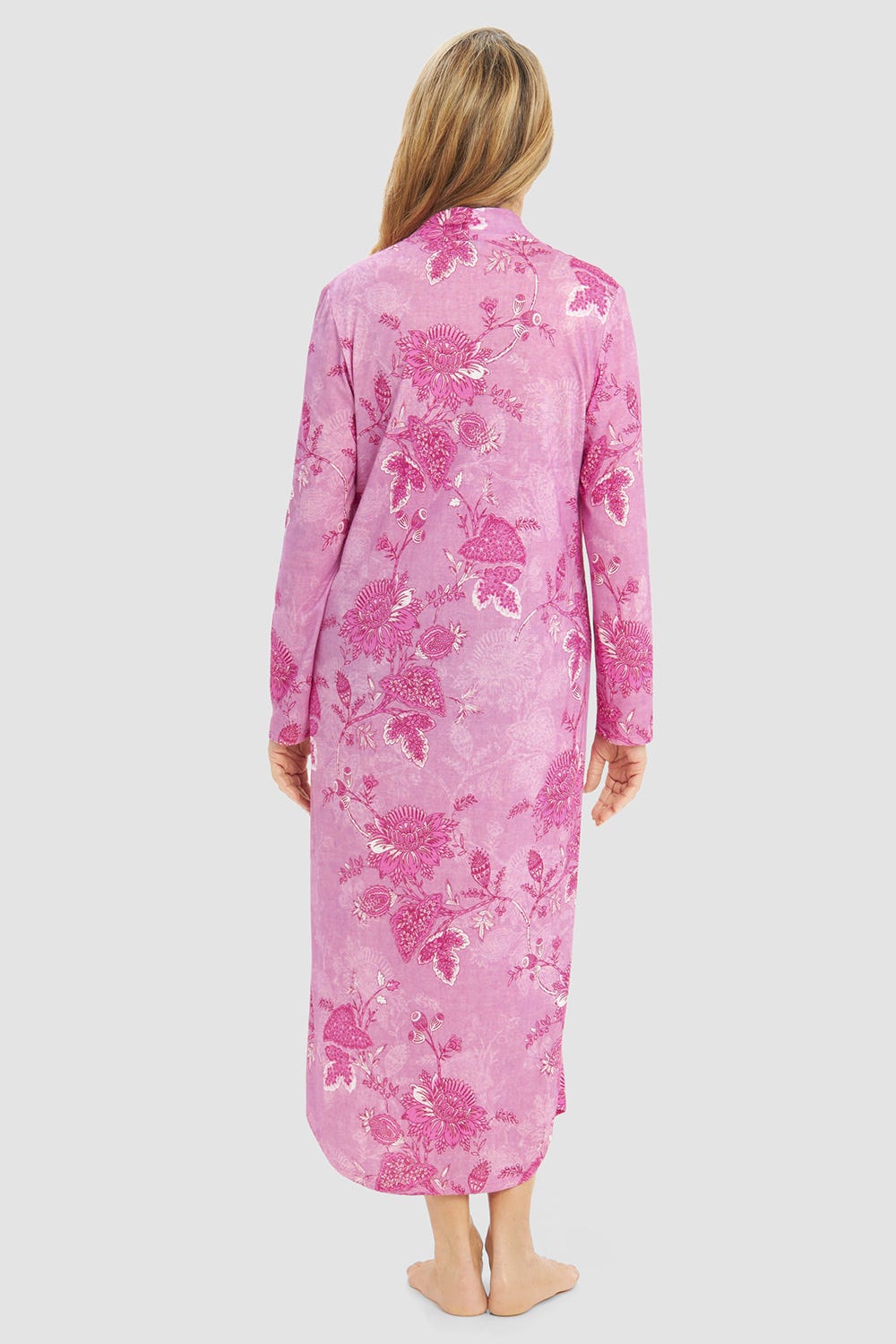 Rückansicht von Nachthemd im romantischen Ornament-Druck Große Größen bis 54 Baumwolle/Modal