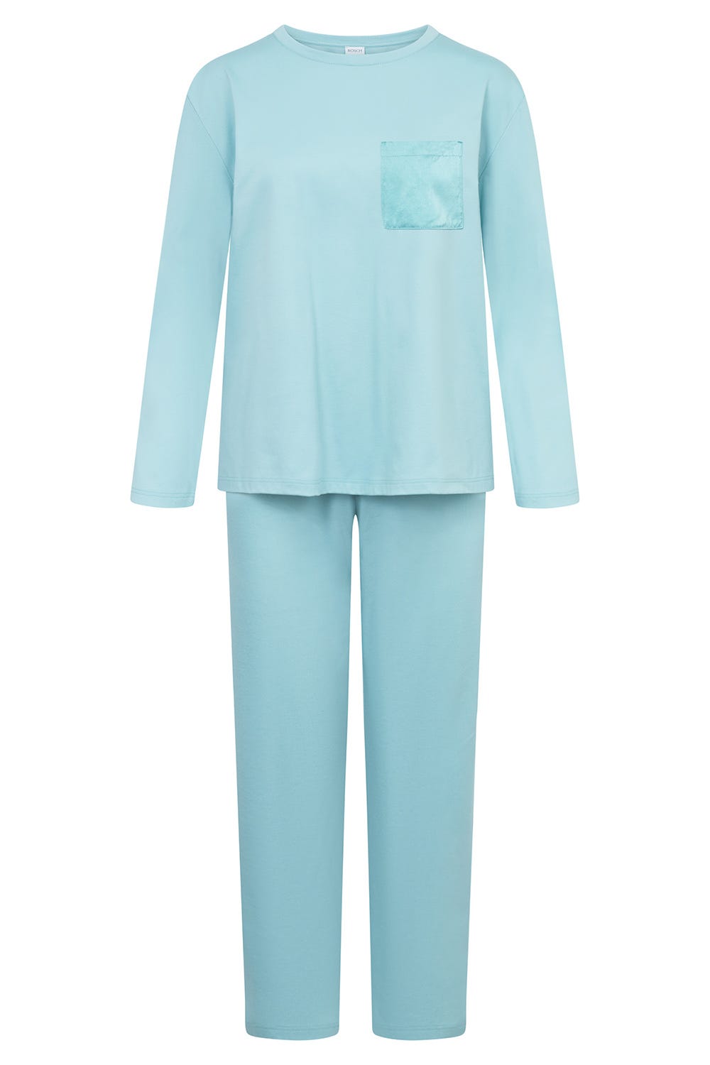 Hollowbild von Pyjama mit Satindetails an Brusttasche 100% Baumwolle