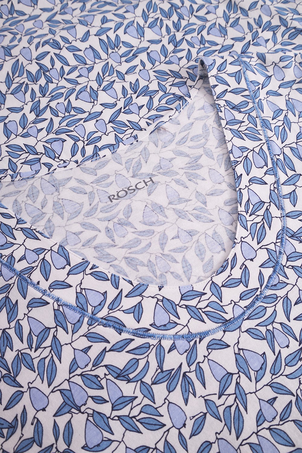 Detailbild 1 von Nachthemd im Blättermuster Blau 100% Baumwolle