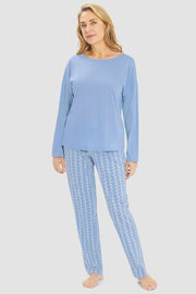 Frontalbild von Pyjama im Retro-Muster Halbkreise 100% Baumwolle