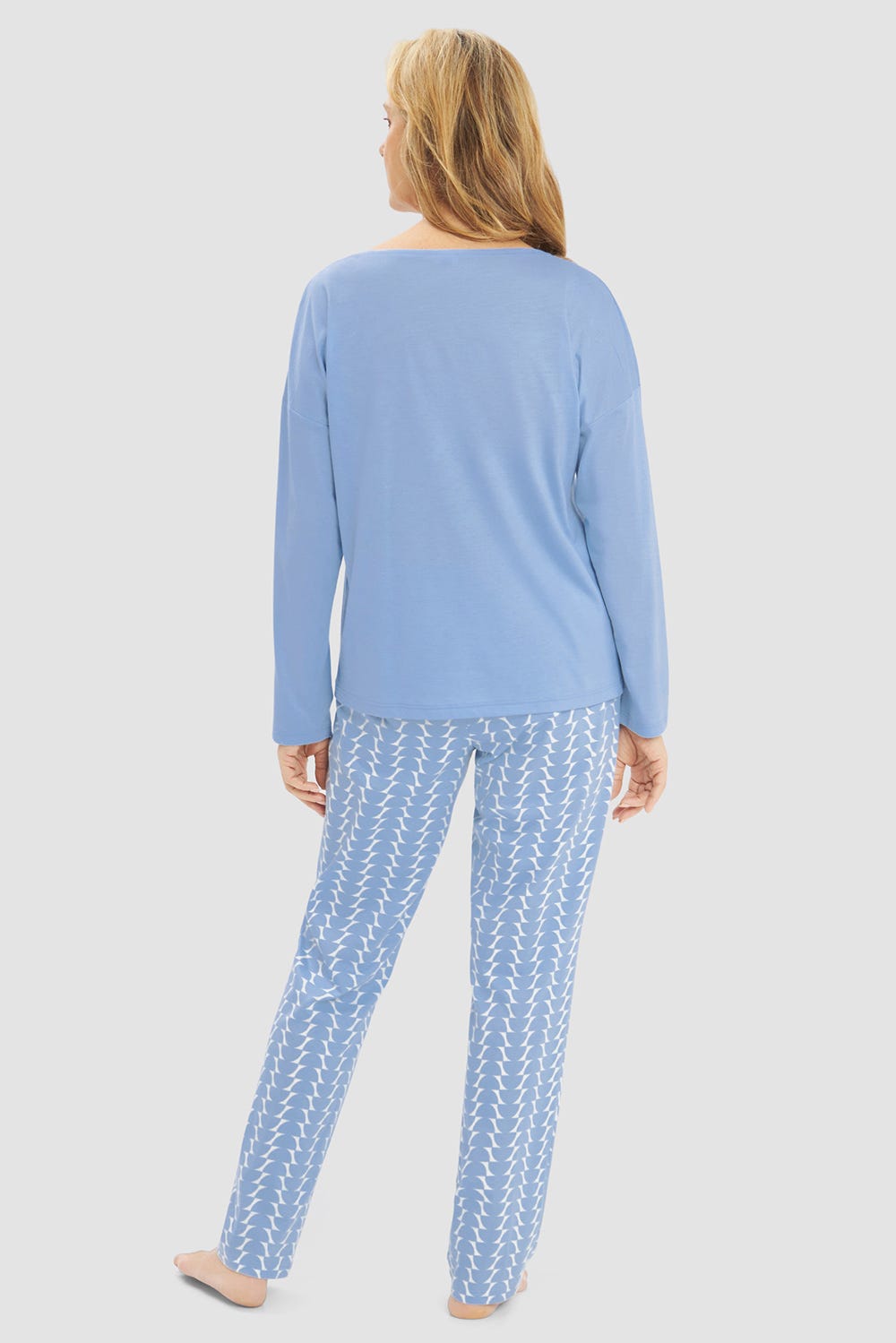 Rückansicht von Pyjama im Retro-Muster Halbkreise 100% Baumwolle