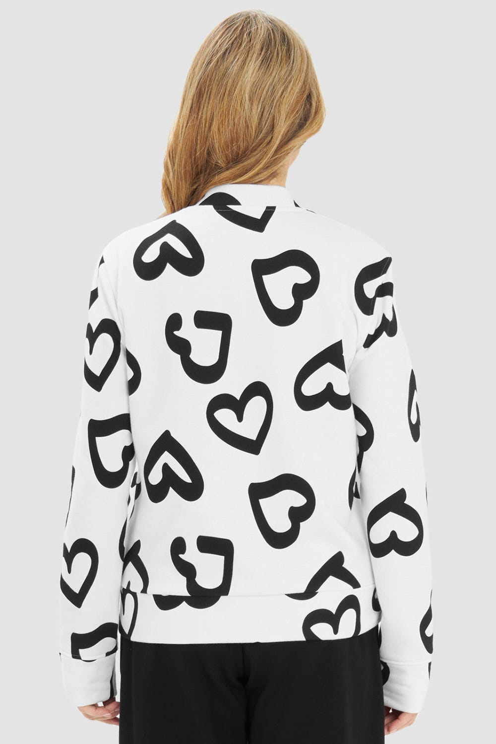 Rückansicht von Sweatjacke im Herz-Muster Baumwolle/Polyester