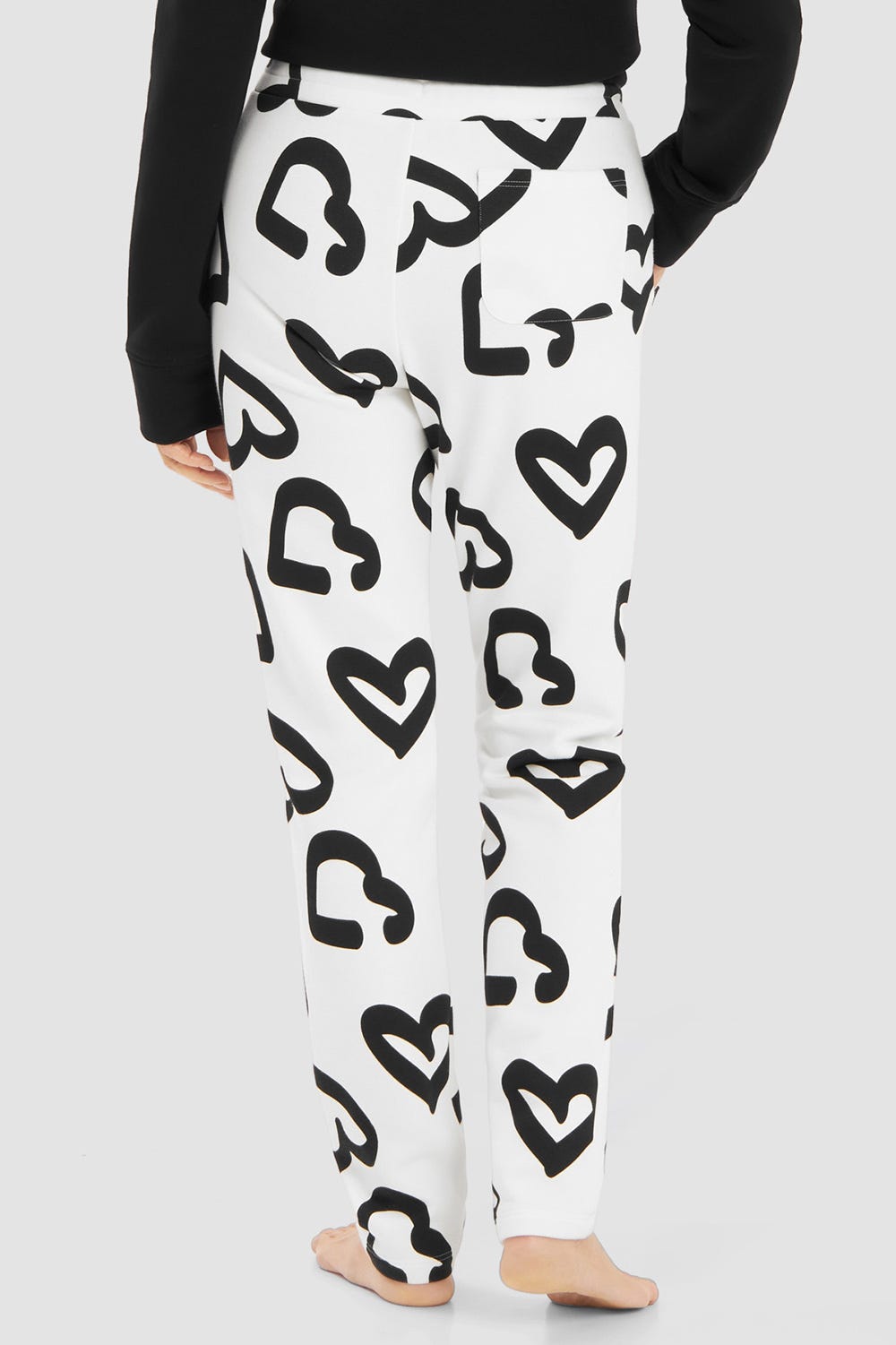 Rückansicht von Sweathose im Herz-Muster Baumwolle/Polyester