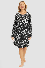Frontalbild von Nachthemd mit Herz-Muster Baumwolle/Elasthan