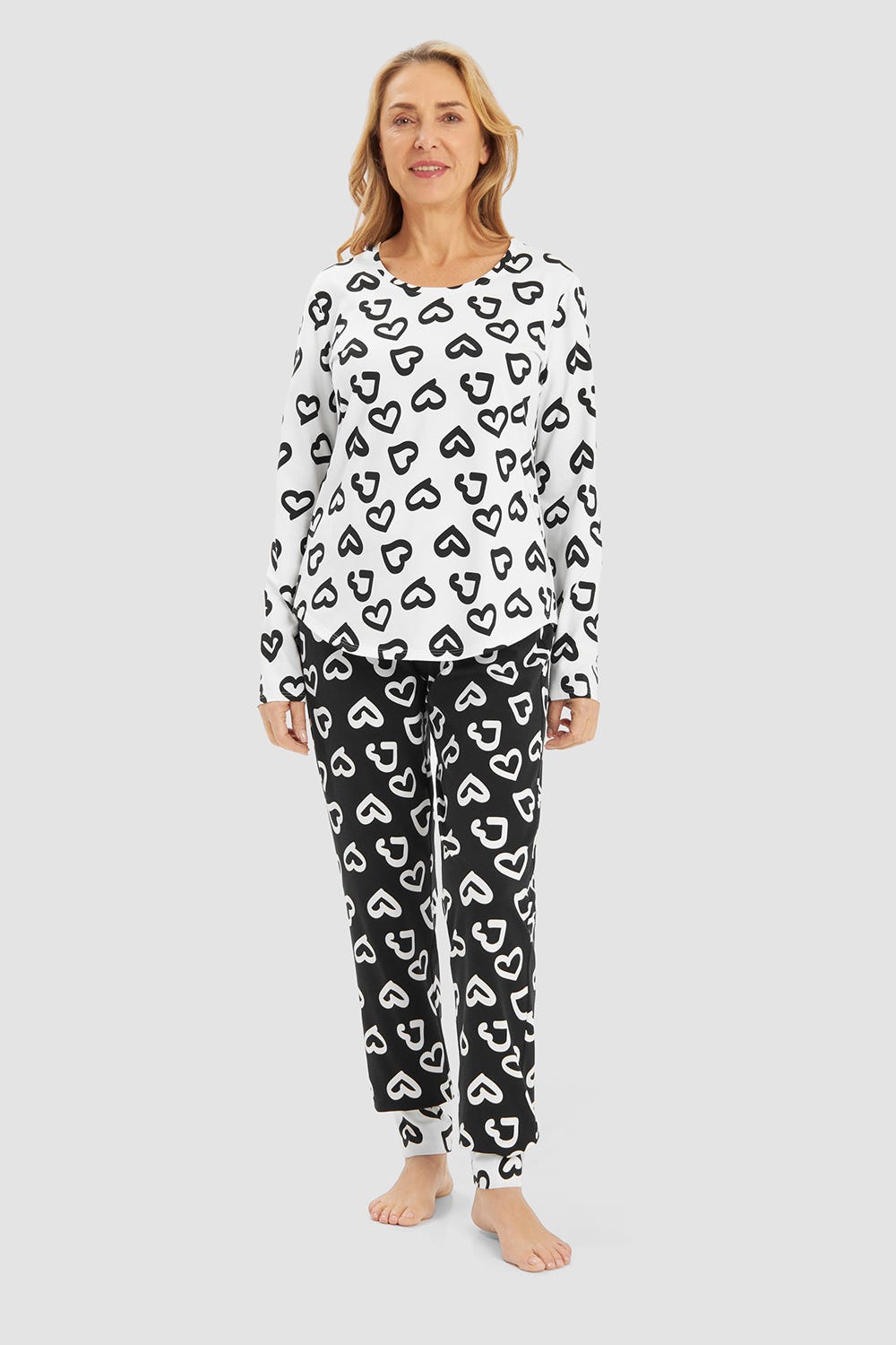 Detailbild 1 von Pyjamashirt mit Herz-Muster Baumwolle/Elasthan