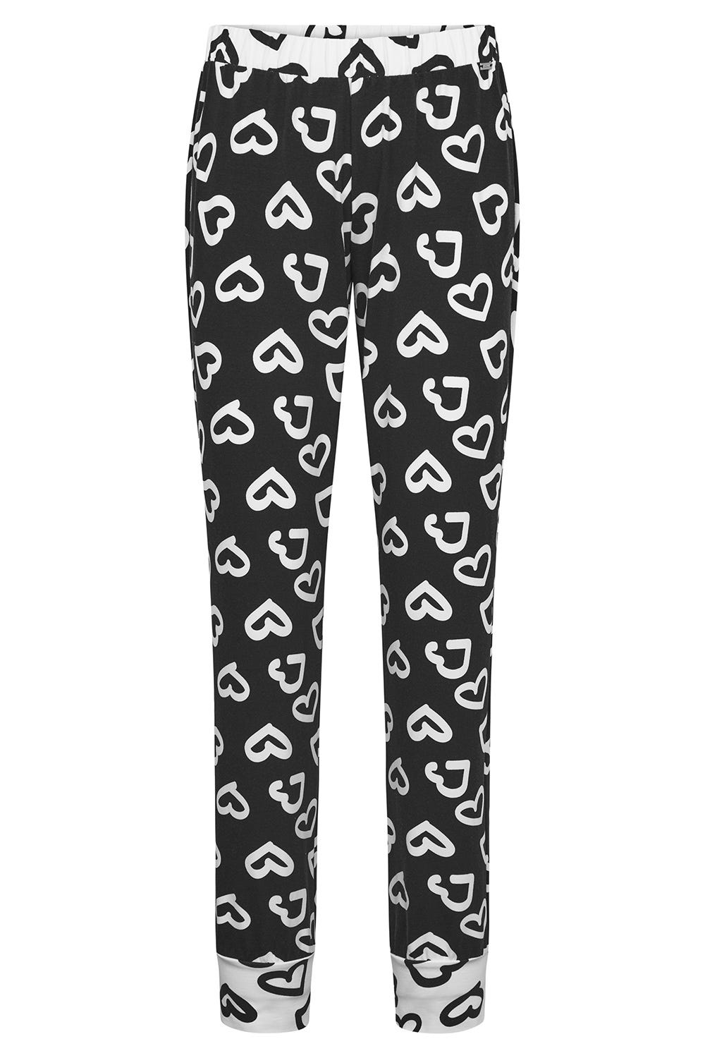 Hollowbild von Pyjamahose mit Herz-Muster Baumwolle/Elasthan
