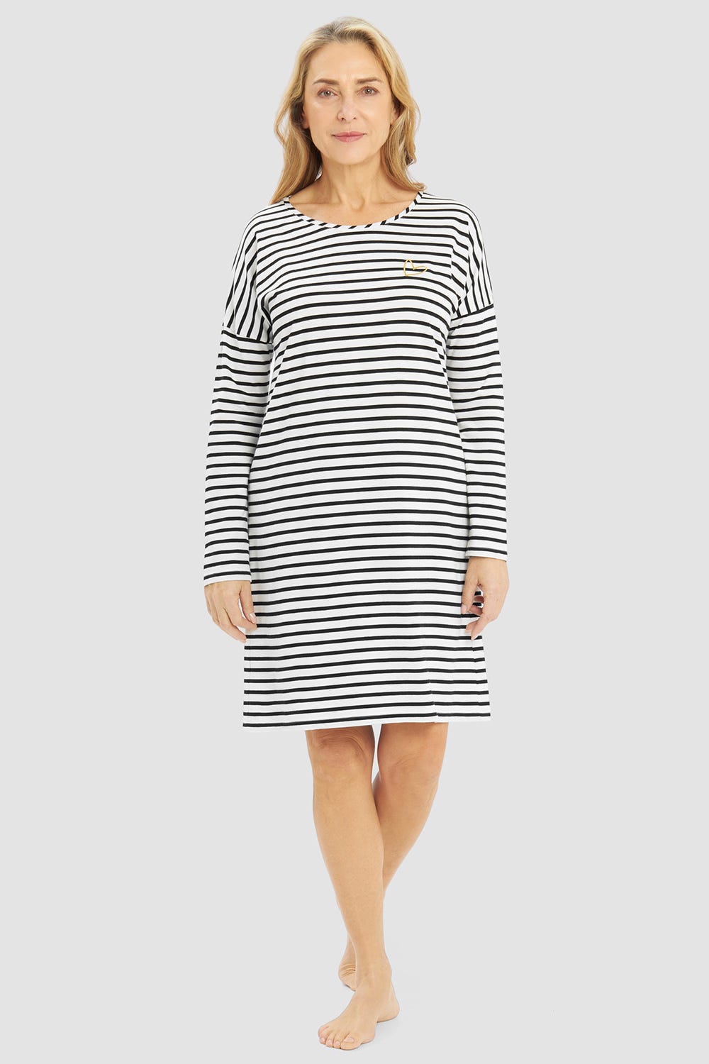 Frontalbild von Bigshirt im Streifen-Muster Baumwolle/Elasthan