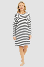 Frontalbild von Bigshirt im Streifen-Muster Baumwolle/Elasthan