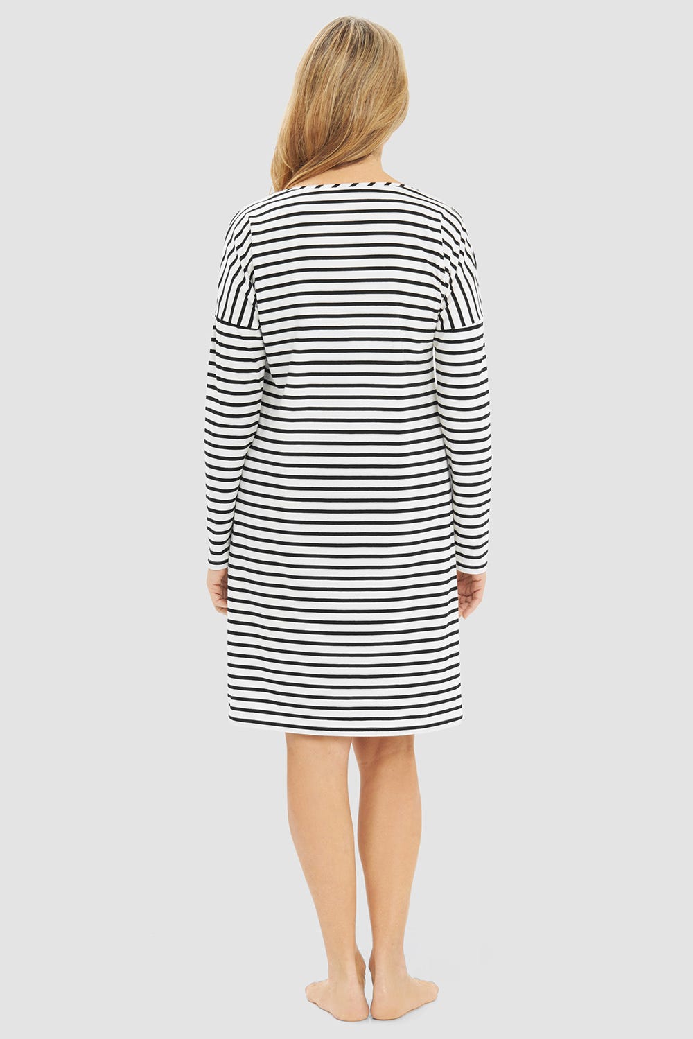 Rückansicht von Bigshirt im Streifen-Muster Baumwolle/Elasthan