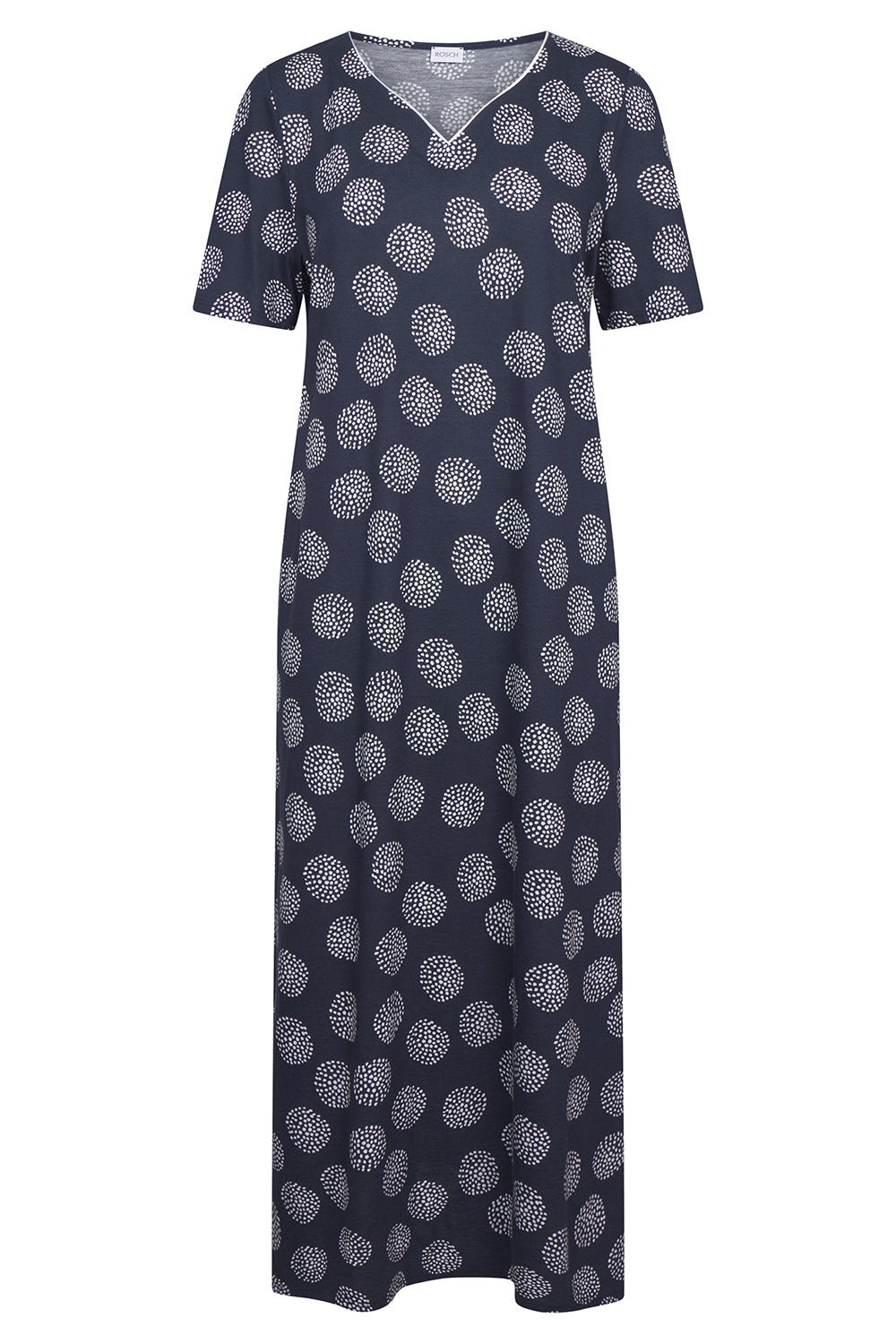 Hollowbild von Nachthemd Kurzarm im grafischen Punktemuster Baumwolle/Modal