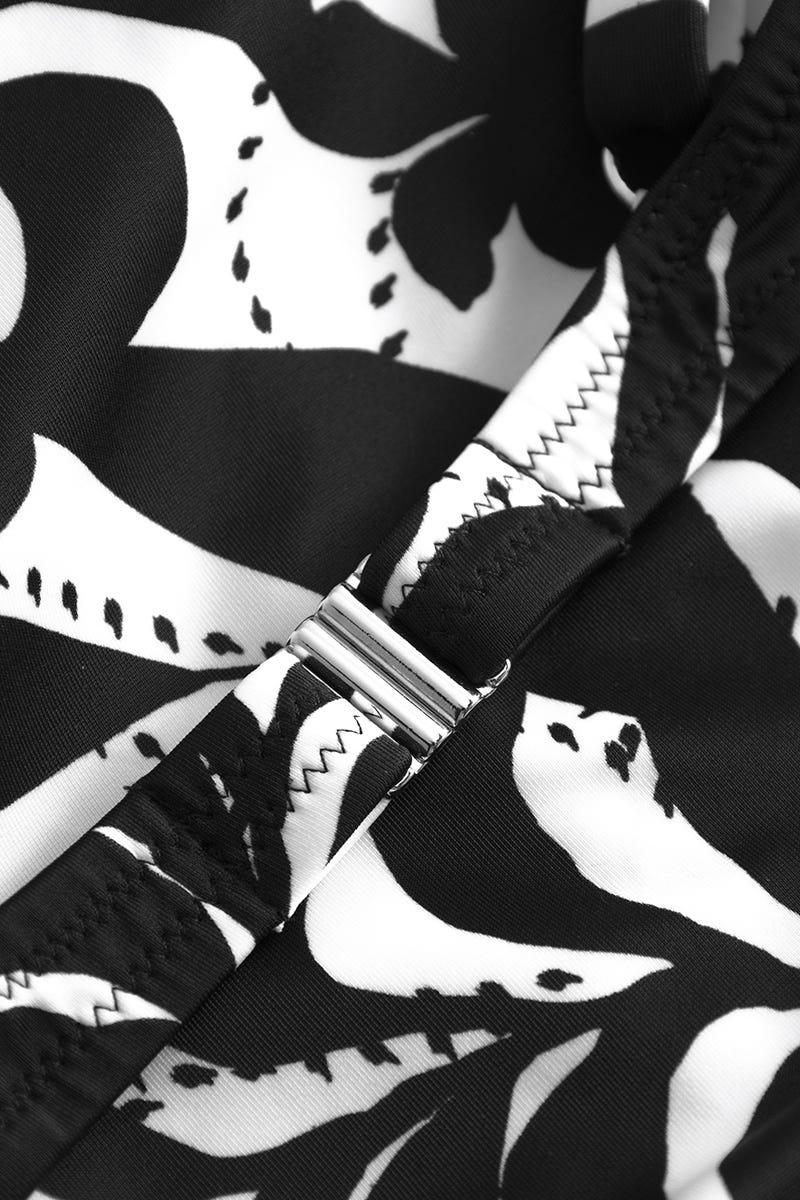 Detailbild 2 von Bikini Top im Blätter-Druck Schwarz-Weiß