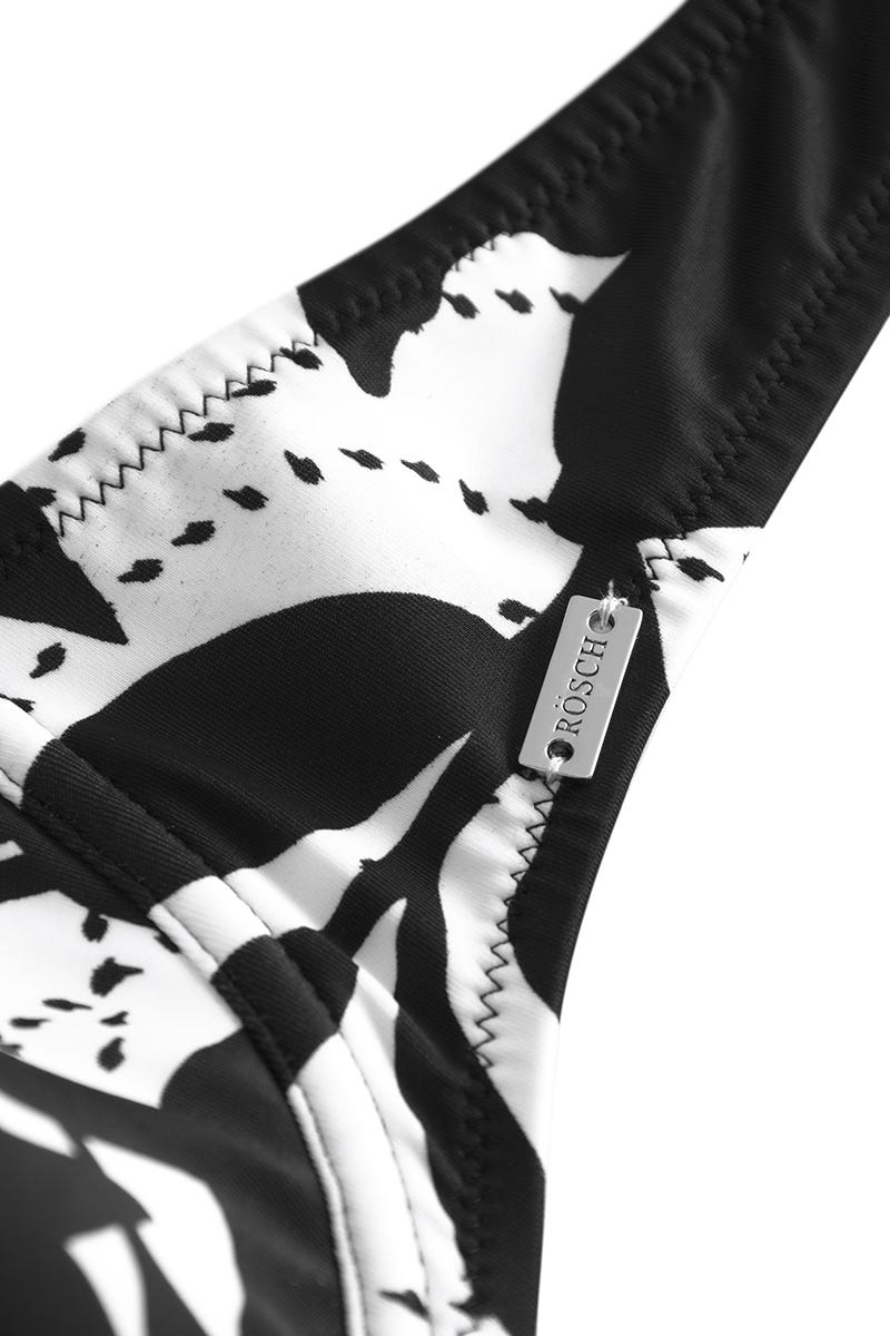 Detailbild 3 von Bikini Top im Blätter-Druck Schwarz-Weiß