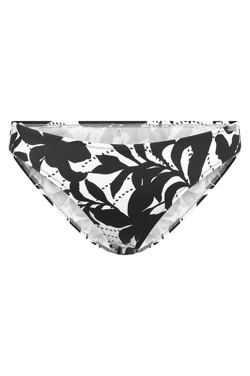 Hollowbild von Bikini Hose im Blätter-Druck Schwarz-Weiß
