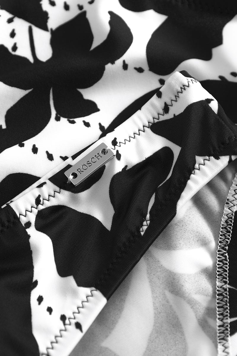 Detailbild 2 von Bikini Hose im Blätter-Druck Schwarz-Weiß
