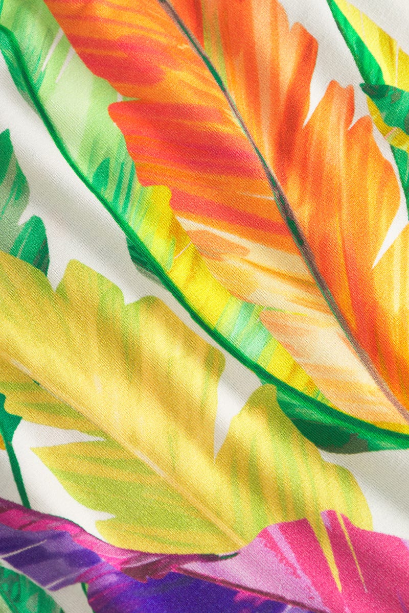 Detailbild 2 von Strandkleid Ärmellos im tropischen Blätter-Druck Viskose/Elasthan