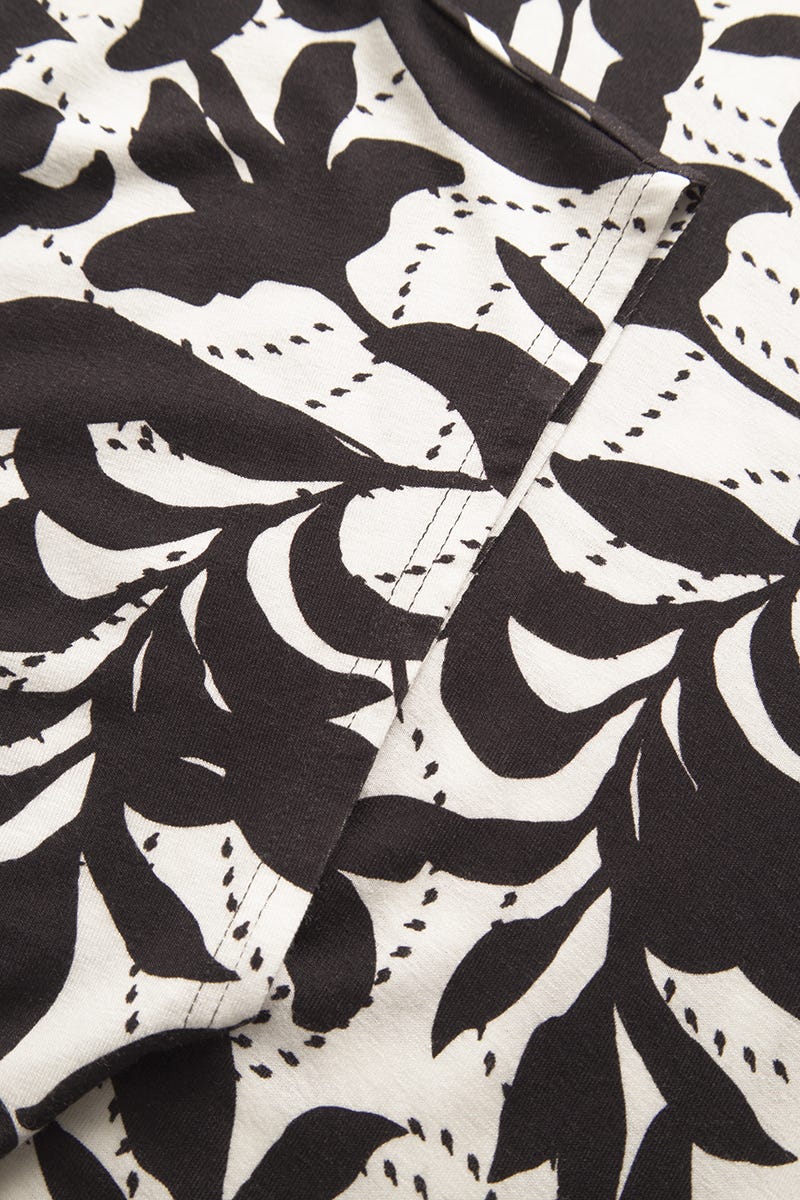 Detailbild 2 von Jumpsuit im Blätter-Druck Schwarz-Weiß Viskose/Elasthan