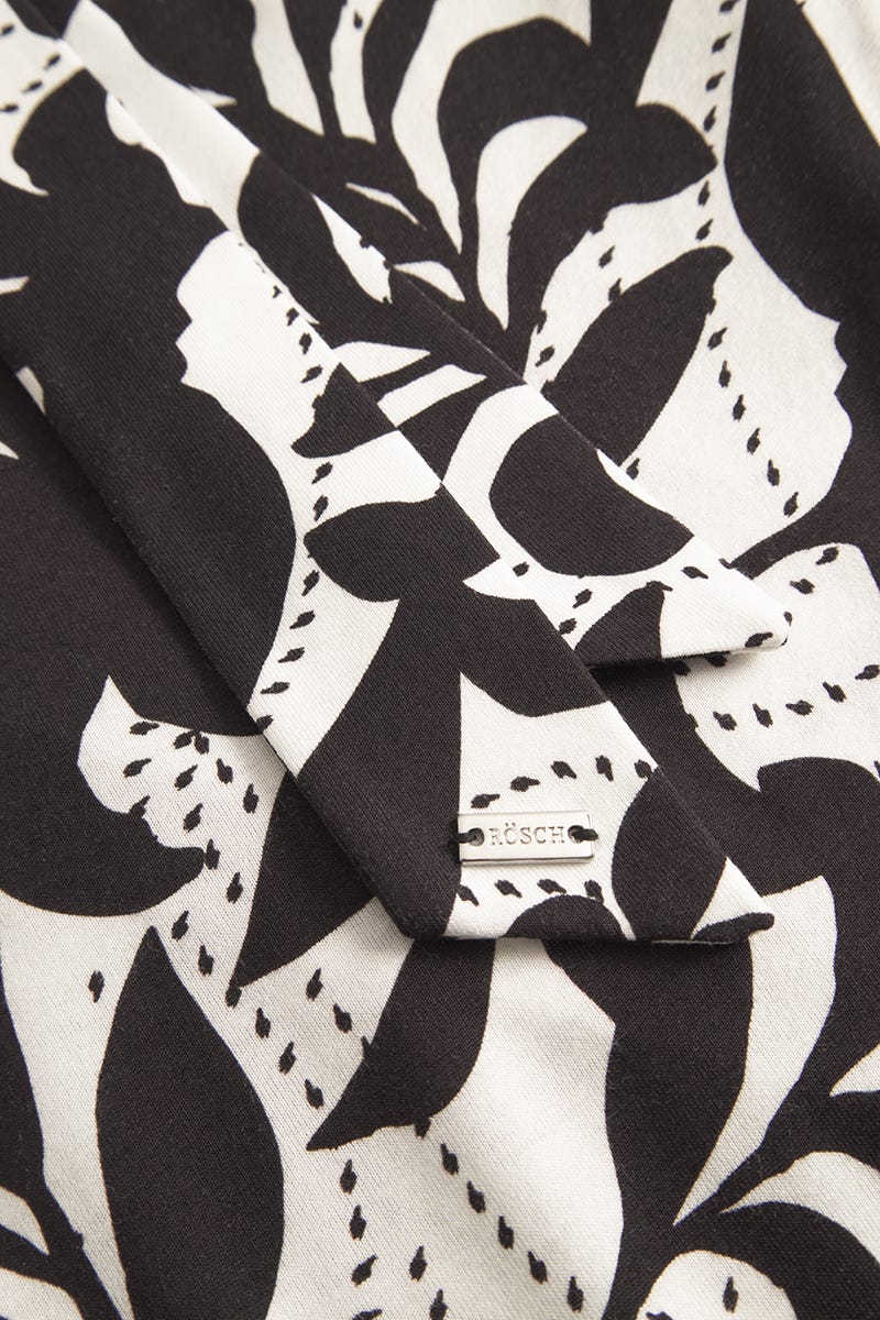 Detailbild 3 von Jumpsuit im Blätter-Druck Schwarz-Weiß Viskose/Elasthan